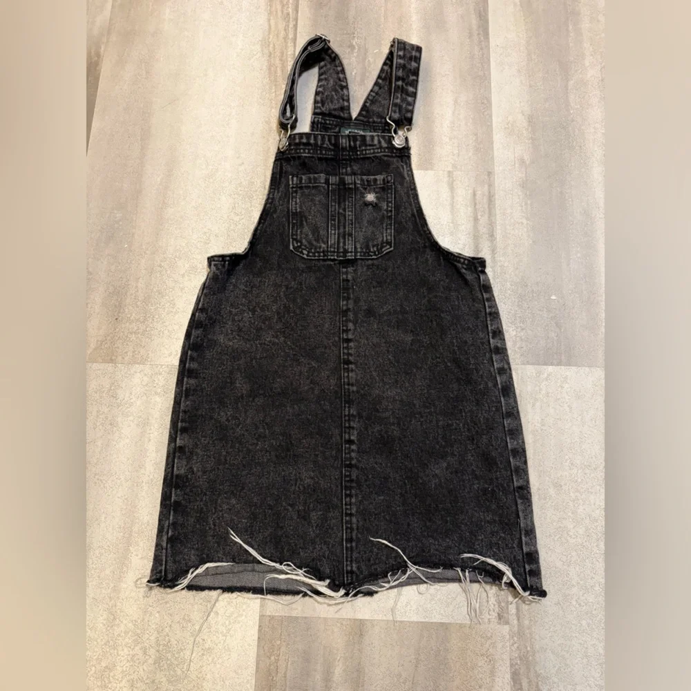 Wild Fable Black Denim Kids Overall Dress